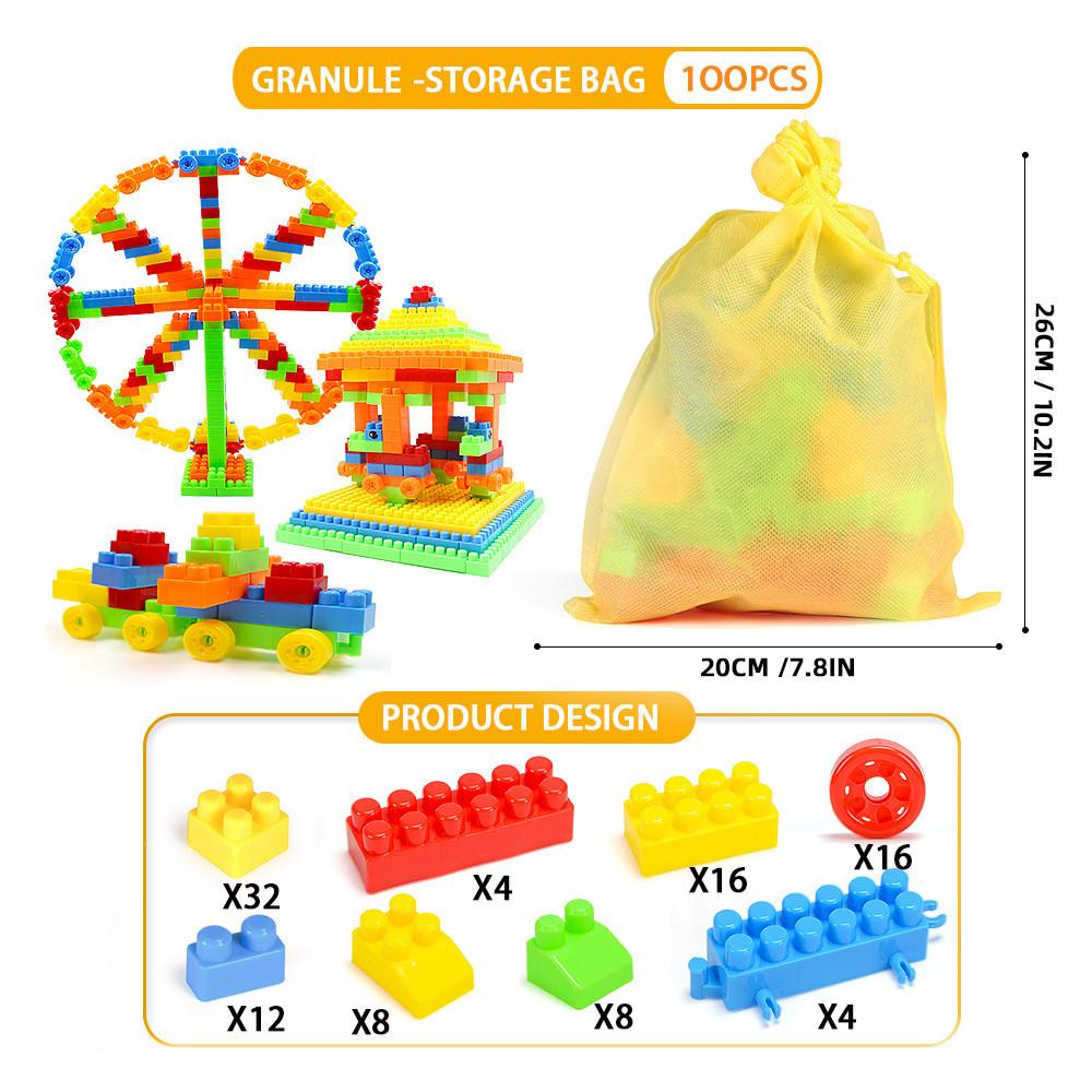 Пластиковые Детские Конструкторы Сборка Соединяющиеся Образовательные Ранние 100 PCS